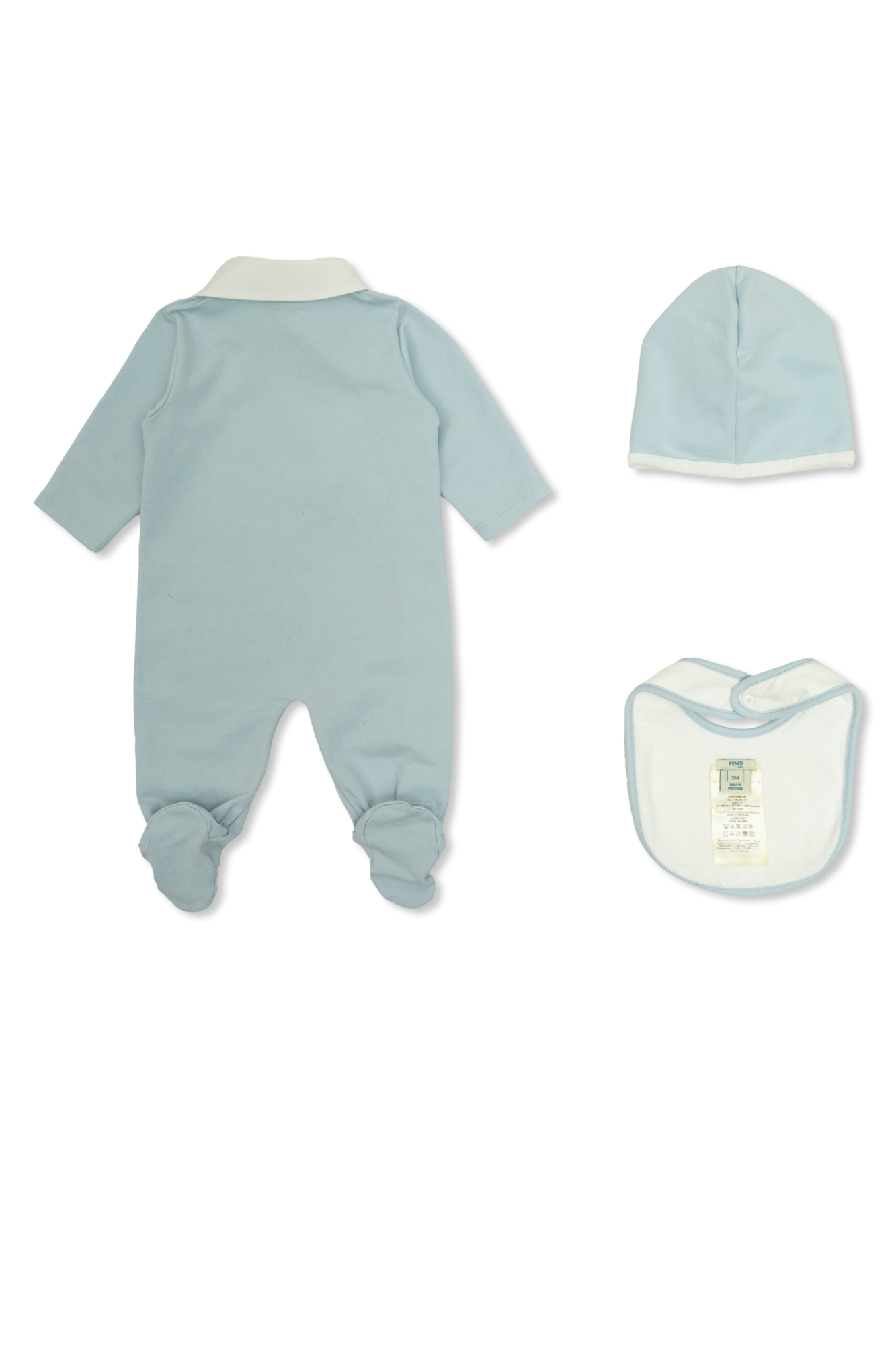 Fendi Kids Set: onesie, hat, and bib | Kids's Baby (0-36 Fendi Kids Set: onesie, hat, and bib | Kids's Baby (0-36